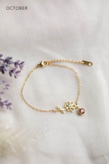 Birth Flower Bracelet