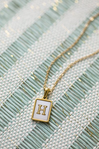 Pretty Mother of Pearl Initial Necklace