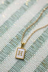 Pretty Mother of Pearl Initial Necklace