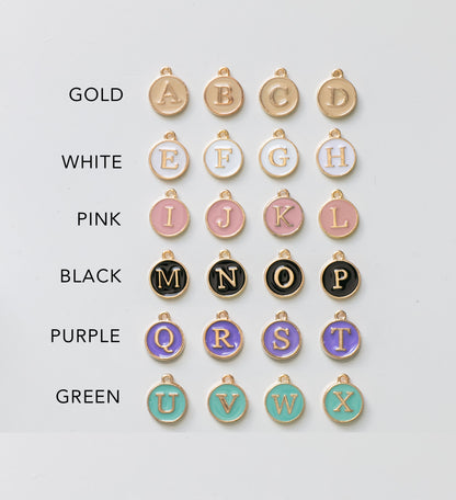 Colorful Enamel Initial Necklace