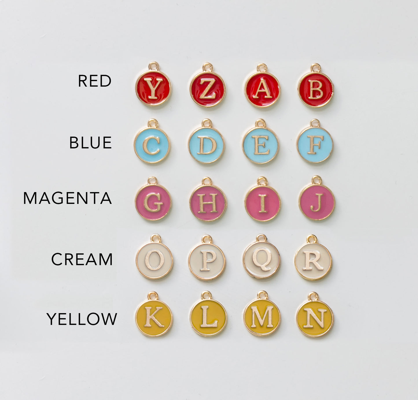 Colorful Enamel Initial Necklace