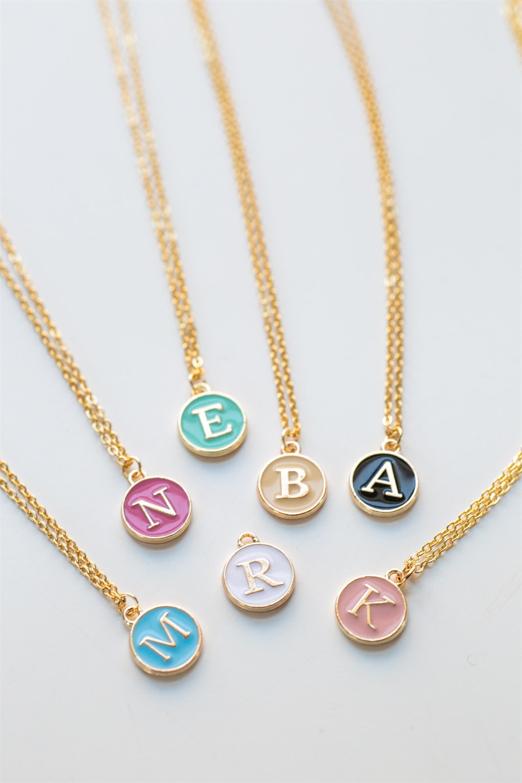 Colorful Enamel Initial Necklace