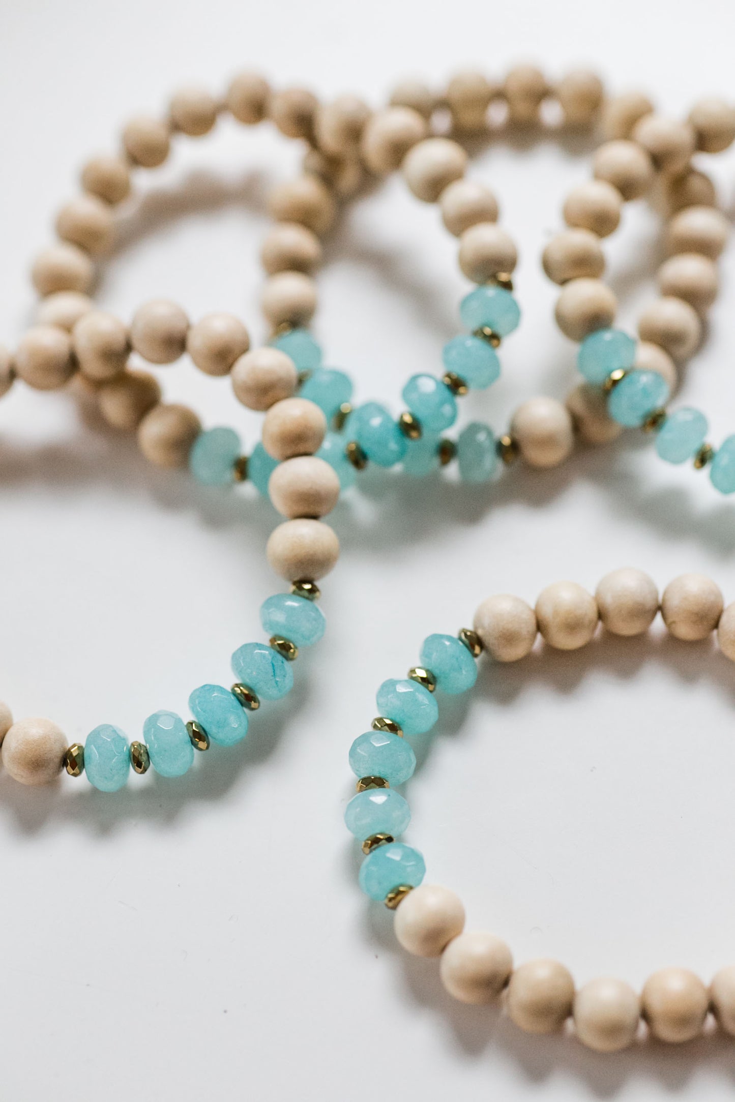 Aqua Jade and Wood Diffuser Bracelet