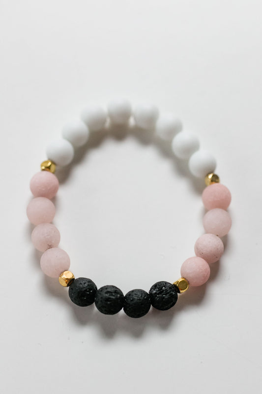 Glam Jade and Lava Bead Diffuser Bracelet