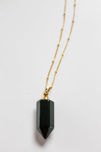 obsidian essential oil vial necklace