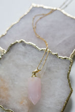 Load image into Gallery viewer, Rose Quartz Gemstone Essential Oil Bottle Necklace

