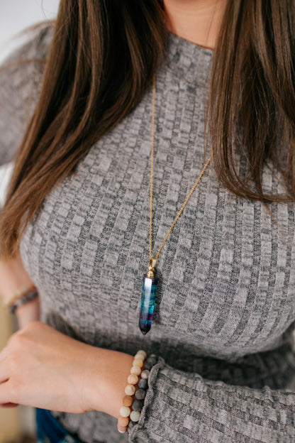Fluorite Essential Oil Bottle Necklace