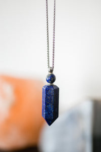 Amazonite or Blue Lapis Essential Oil Bottle Necklace