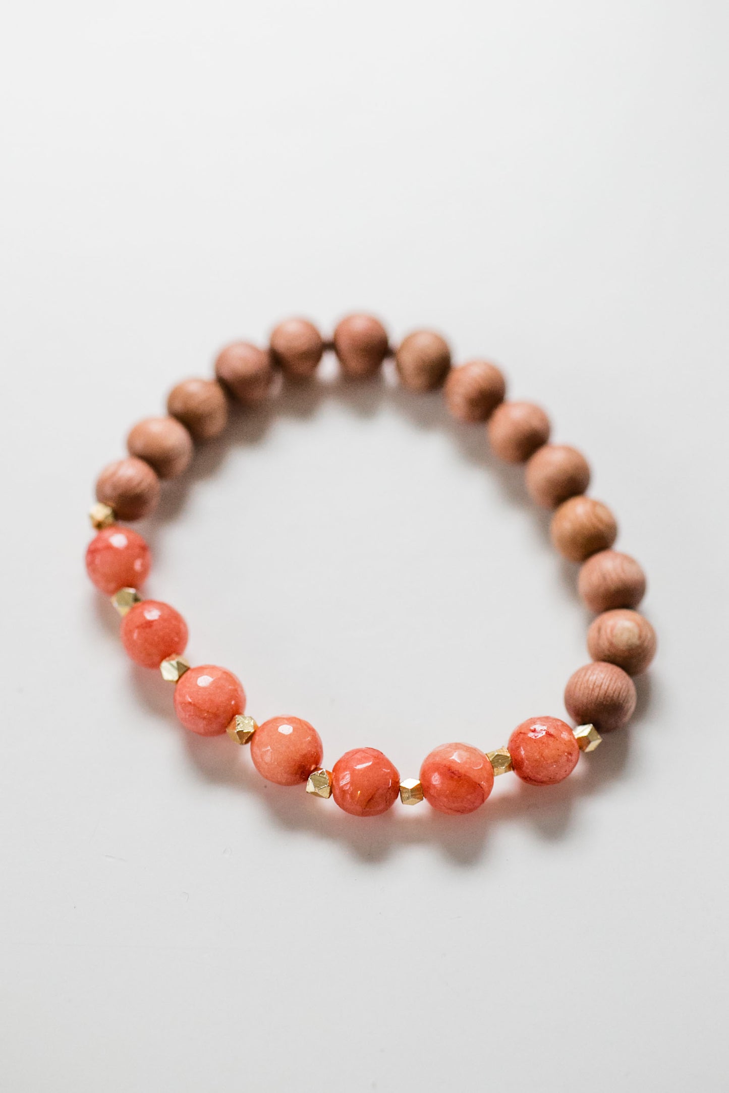 Sunrise Jade and Wood Diffuser Bracelet